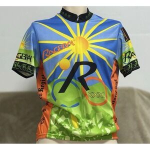 Vintage 2003 Voler Cycling Jersey Ragbrai 31st USA Des Moines Register 3/4 Zip M